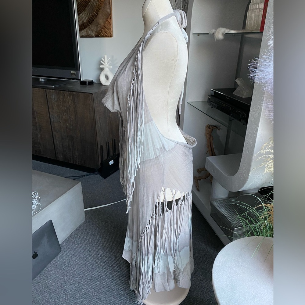Vintage All Saints Navajo Tie Dye Fringe Western Dress hippie boho free people - Picture 4 of 8